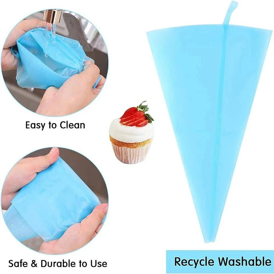 CAKE PIPING ICING CUPCAKE DECORATING COTTON BAG NOZZLE SET SUGARCRAFT CUP 14Pcs - Image 3 of 4