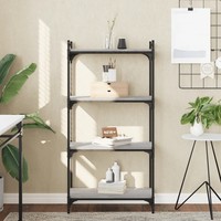 BüCherregal 4 BöDen Grau Sonoma 60X30X120 Holzwerkstoff Standregal