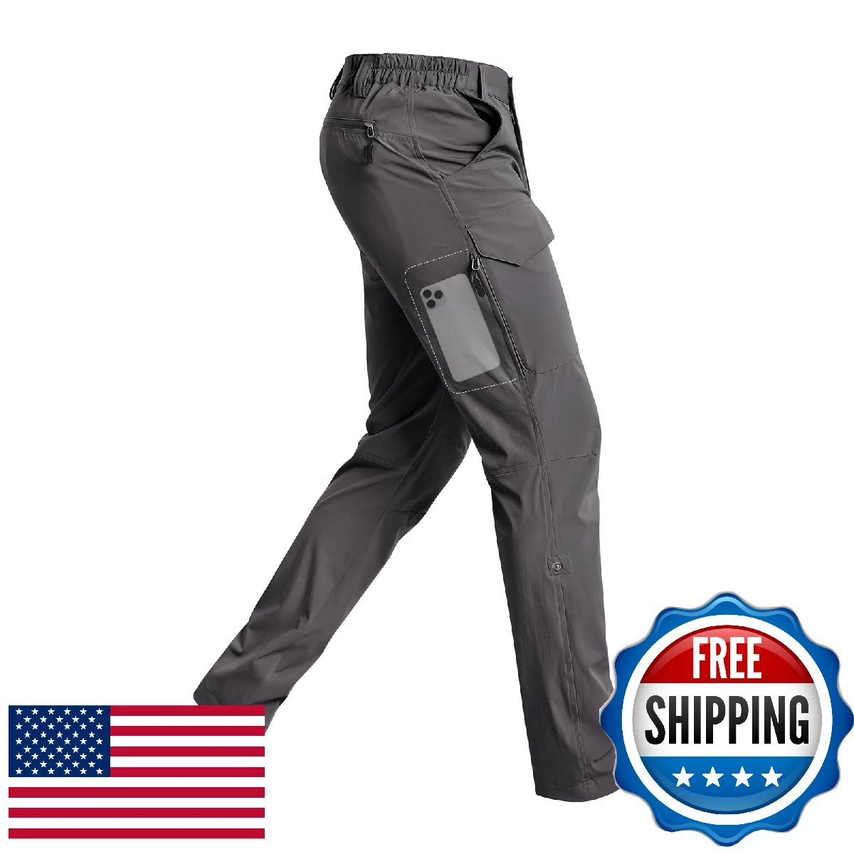 Cycorld Men's Hiking Pants Lightweight Water-Resistant Quick-Dry Stretch Travel