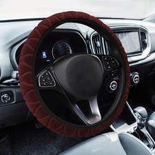 Soft Fluffy Steering Wheel Cover 15 Elastic Microfiber Plush Pro Color Red Soft Fluffy Steering Wheel Cover 15 Elastic Microfiber Plush Pro Color Red