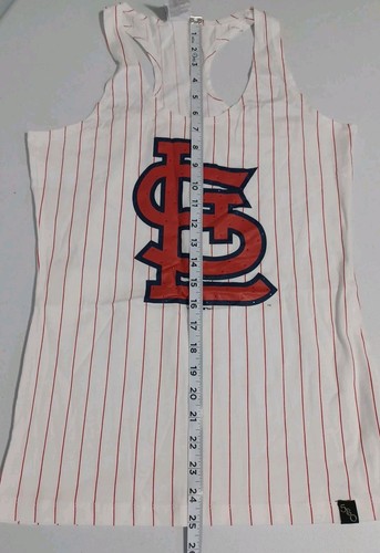 NWT 5th & Ocean Tank Top St. Louis Cardinals Womans Size M White Striped (B13) - Picture 5 of 8