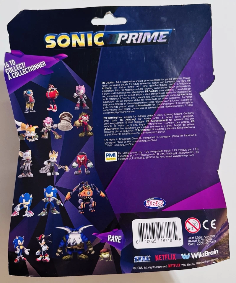 Paquete de 3 figuras Sonic Prime Mr. Dr. Eggman, New Yoke City Blue Sonic & Gnarly Foto 2 de 2