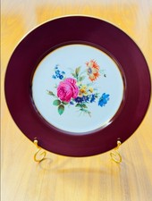 Caverswall Fine Bone China Hand Painted Floral Plate by M. Grant Regency Pattern