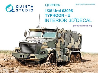 1:35 Ural 63095 Typhoon-U Interior 3D Color Decal - Quinta Studio QD35026 RPG ki