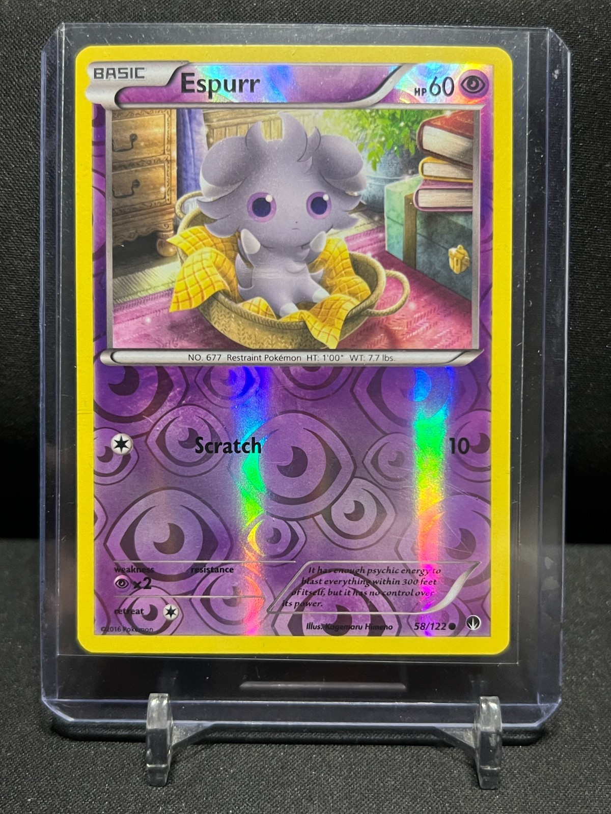 Espurr 58/122 Reverse Holo Pokémon 2016 XY Breakpoint - LP