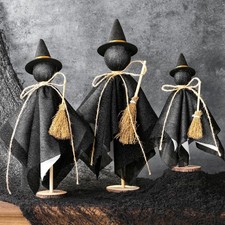 Halloween Witch Decorations Indoor: 3ct Black Witches with Hat Cute