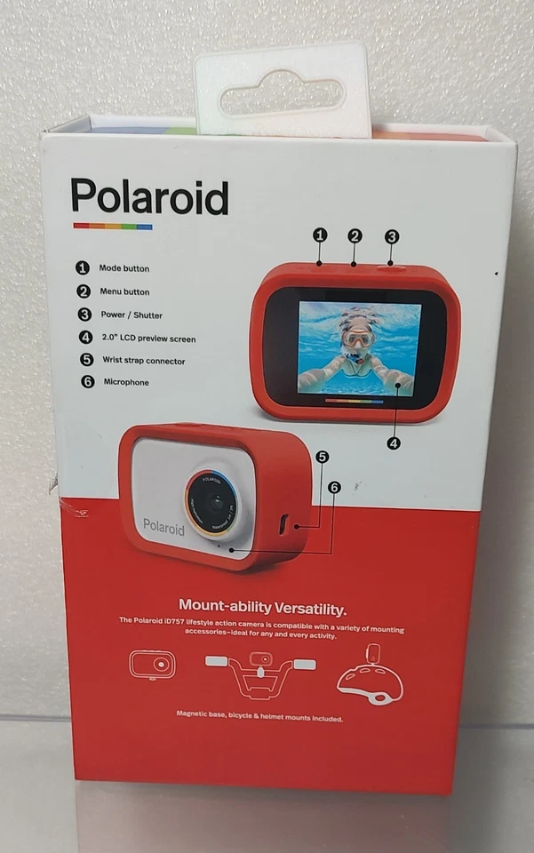 Polaroid iD757 720p 12.1MP Waterproof Sport Digital Action Camera - Image 3 of 4