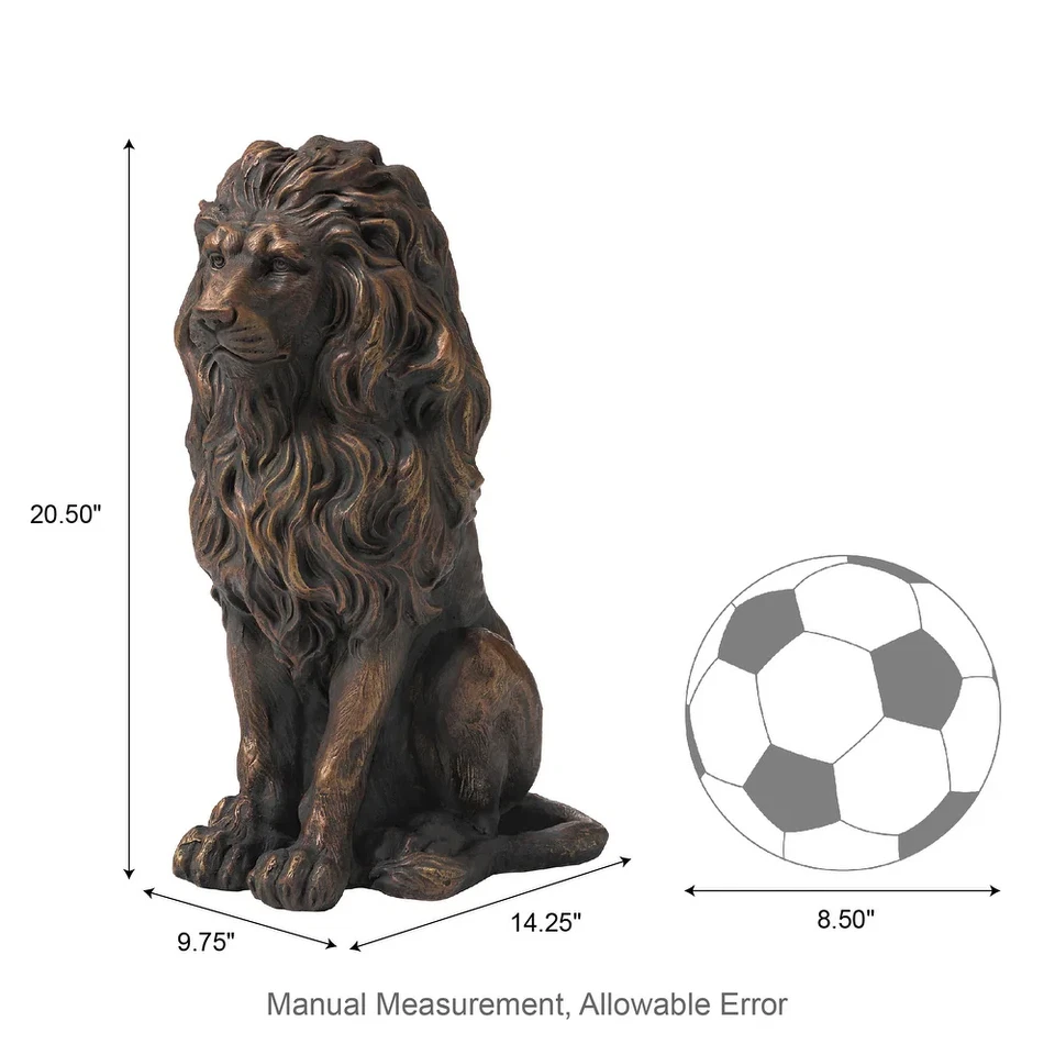 León Guardián Jardín Escultura Entrada Estatua Acabado Bronce Puerta Estatuilla Guardia Foto 2 de 4