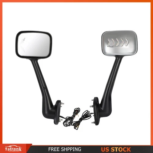 Hood Mirror For 2008-2016 Freightliner Cascadia Turn Signal Light LH & RH Side