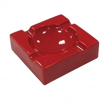 Prestige Import Group Large High Gloss Red Ceramic Ashtray