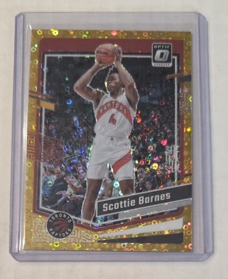SCOTTIE BARNES SN/10 2023-24 Panini Donruss Optic - Fast Break Gold #12 Raptors