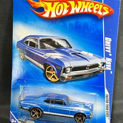 Hot Wheels Faster Than Ever FTE '09 Chevy Nova Blue 1:64 Diecast Car #10/10