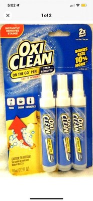 OxiClean On The Go Pen Stain Remover 3 Pack Clothes Fabric Instant NEW FREE SHIP