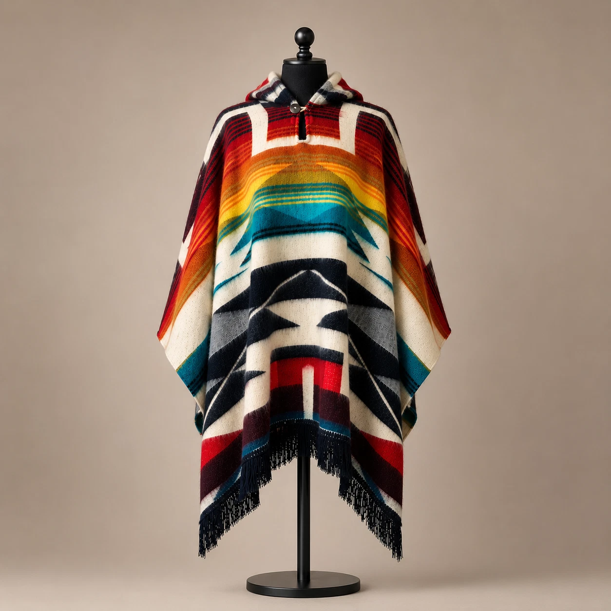 Unisex Alpaca Wool Hooded Poncho Cowboy Southwestern Aztec Western Cloak Serape
Opens in a new windo