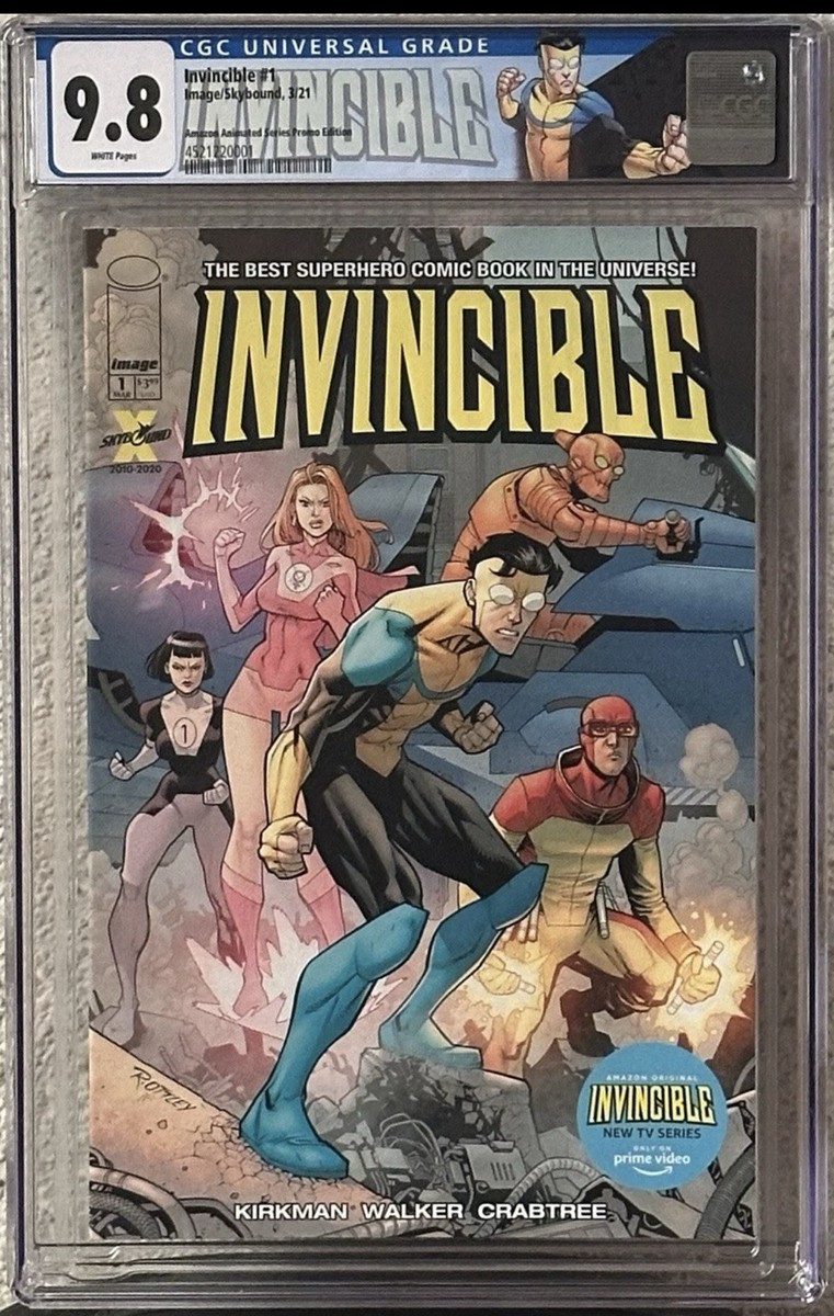 Invincible #1 CGC 9.8 WP; Amazon Animated Series Promo Ed.; Comic