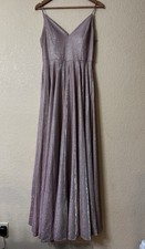 Windsor Glitter Formal Maxi Dress L Dusty Mauve Pink V Neck Prom Bridesmaid