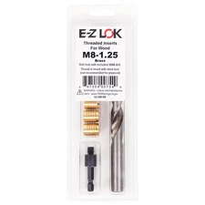 E Z LOK Thread Insert Installation Kit for Hard Wood M8 1.25 Black Fasteners