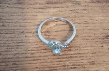 Sterling Silver 925 Metal Ring Size 7 Heart Cubic Zirconia Stone