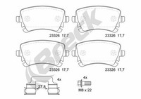 Breck Bremsbelagsatz, Scheibenbremse 23326 00 702 00 FüR Audi Bentley Vw