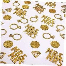 220 Pieces Wedding Table Confetti, Paper Mr and Mrs Diamond Ring Circle Gold