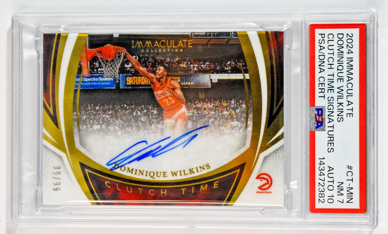 2024 Panini Immaculate Dominique Wilkins Clutch Time Signatures Auto 99/99 PSA 7