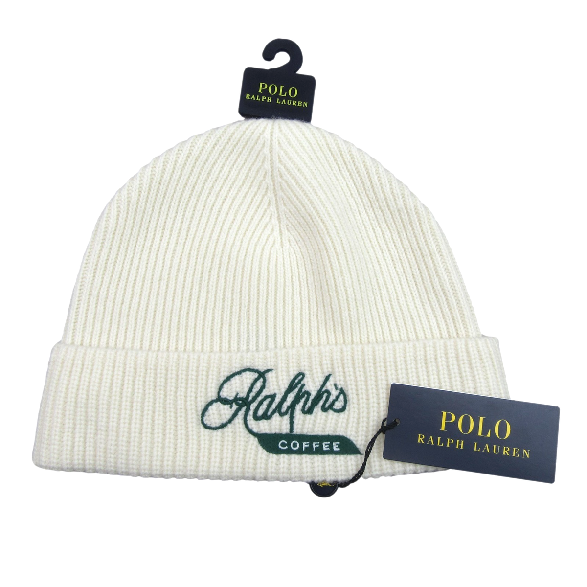 Polo Ralph Lauren Ralph's Coffee Wool-Blend Cream Beanie Cap One