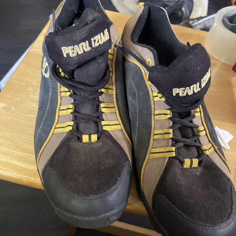 Pearl Izumi Cycling Shoes Vintage Men’s 11.5 Black Yellow With Cleats