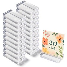 Acrylic Place Card Holders - 4 Inch Clear Table Number Holders Display Stand ...