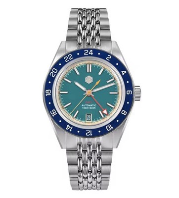 San Martin Automatic GMT  39.5mm Automatic Sapphire Bidirectional Bezel