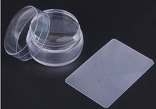 1PC Clear Jelly Silicone French Nails Stamper & Scraper Set 3.5Cm Handle Stamp w