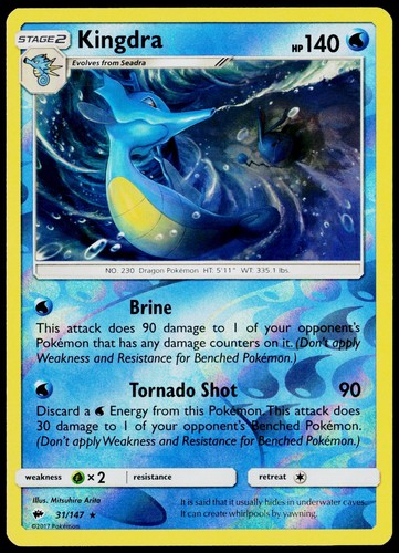Kingdra 31/147 SM - Burning Shadows NM Reverse Holofoil
