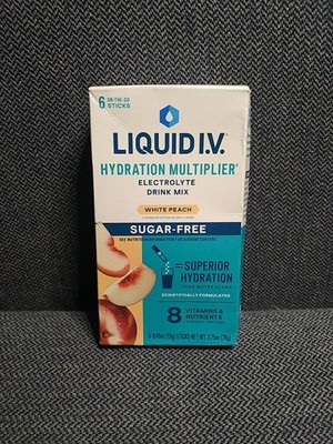 Liquid IV Hydration Multiplier Drink Mix, SF White Peach 6 Sticks 