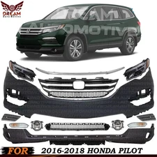 Front Bumper Cover Fascia & Grille Assembly For 2016-2018 Honda Pilot