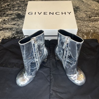 Brand New Women s Givenchy G-Cube Metallic Leather Boots Retail $1295 EU38 US7.5