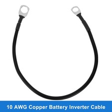 Batterie-Wechselrichterkabel 10 AWG Gauge 1FT 3/8" Lug 5/16" Lug Schwarz