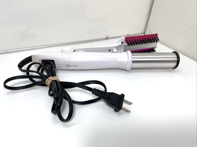 Instyler Prime 00681 White & Pink Rotating Curling Iron ~ Brush