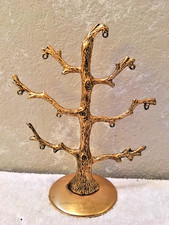 Jewelry / Earring Holder Brass/Gold Tone Tree Stand