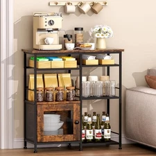  Coffee Bar Cabinet Station - Farmhouse Small Coffee Stand Station Espresso