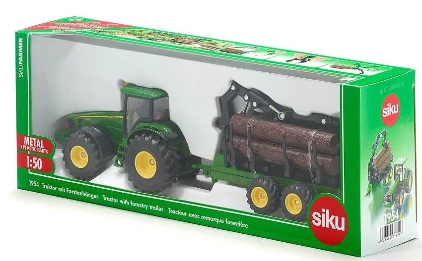SIKU - JOHN DEERE 8430 con rimorchio forestale Ech:1/50 - 1/50 - SIK1954 - Immagine 2 di 3