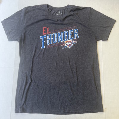 NWoT Rare  El  Oklahoma City Thunder OKC Basketball Latin Logo Shirt XL NBA Gray