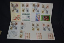 GB first day covers 1978 Christmas x 8,all diff cover types, special cancels etc