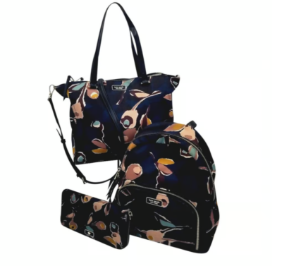 Kate Spade Navy Floral Backpack Kate Spade Chelsea Medium Nylon Navy Whimsy Floral Backpack main image 4