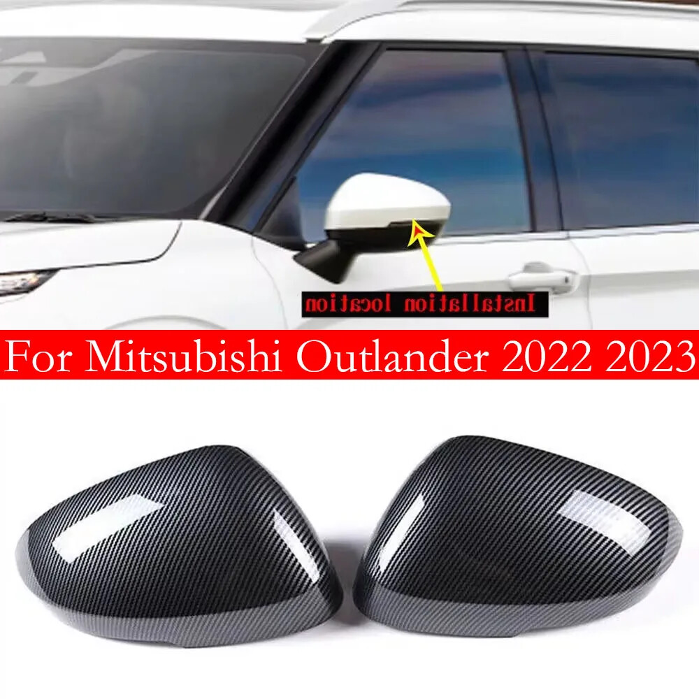For Mitsubishi Outlander 2022 2023 2x Rearview Side Mirror Cover Wing Cap Trim