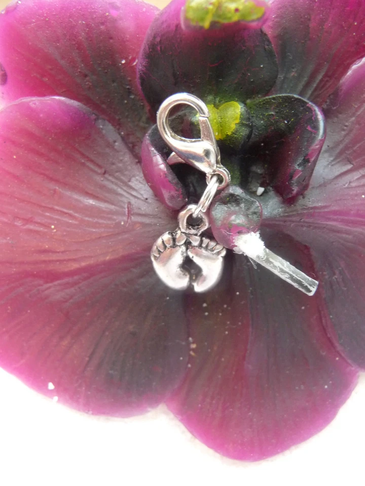 👣 Charm Babyfüße Bettel Armband Geschenk Anhänger Fuß Fuss Geburt Baby Taufe - Bild 2 von 3