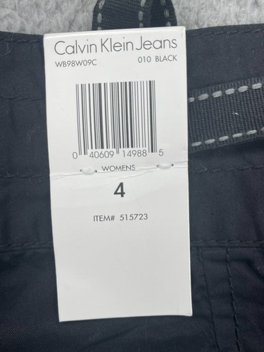 Calvin Klein Jeans Cargo Pants Womens Size 4 Black Trendy Drawstring New w/ Tag - Picture 2 of 16