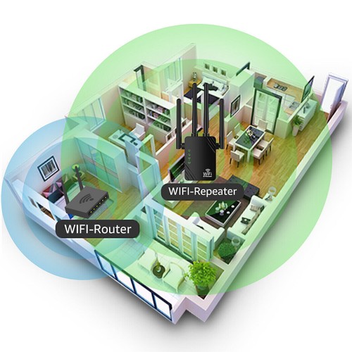 300/1200M WLAN Repeater Router Range Access Point Booster WIFI Signal Verstärker - Bild 4 von 17