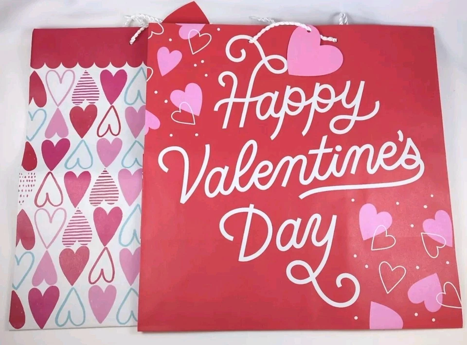 Bulk Wholesale Lot Valentine's Day Hallmark 6 Gift Bag Assortment Variety Sizes - Image 2 of 4