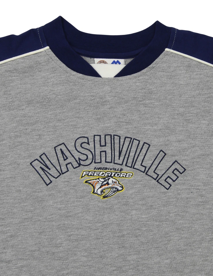 Camisa tejida de malla manga corta Nashville Predators NHL Big Boys jóvenes, gris Foto 2 de 2