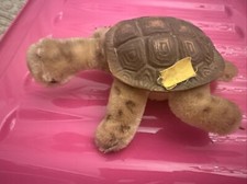 VINTAGE STEIFF GENUINE MOHAIR TURTLE "SLO" WITH RUBBER SHELL With Tag Very Rare