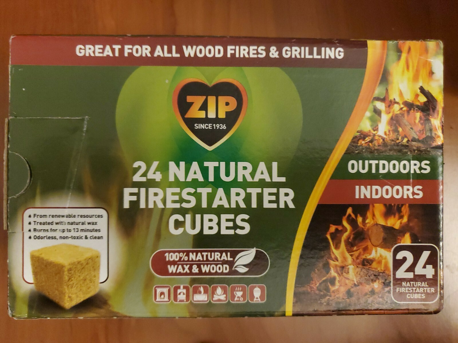 Zip Natural Firestarter Instant Light Cubes 48 Count 2 Boxes of 24
